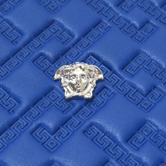 ✨STUNNING! Versace Cobalt Blue Leather Pouch Clutch w/ Dust Bag - Picture 3 of 8